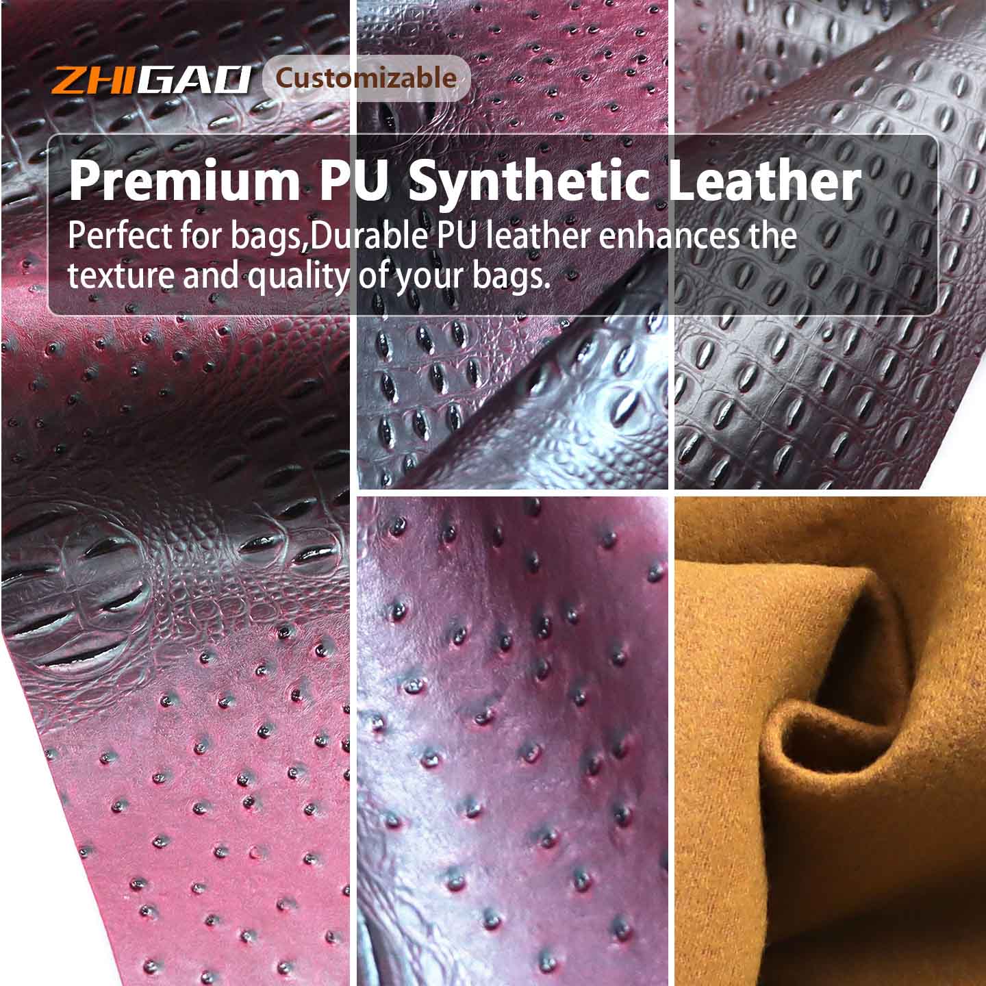 Zhigao Leather Factory izda novo vrhunsko PU usnje z nojevim vzorcem za proizvodnjo torb Zhigao Leather Factory izda novo vrhunsko PU usnje z nojevim vzorcem za proizvodnjo torb